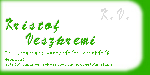 kristof veszpremi business card